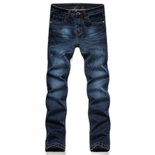 HEE GRAND 2017 New Spring Men's Classic Mid Waist Blue Straight Jeans Man Stretch Long Denim Pants MKN919