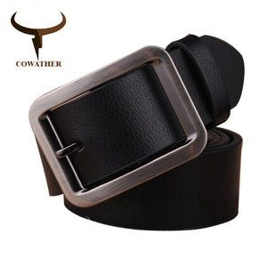 COWATHER 2017 new 99% Genuine leather men belts for Men male strape winter jeans belt cinto masculino 110-125cm original brand