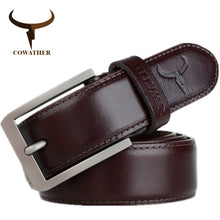 COWATHER 2017 top cow genuine leather men belts for men fashion jeans style pin buckle male strap luxury quality original brand