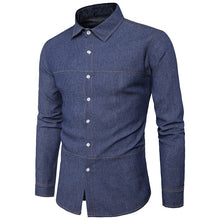 2017 Brand Clothing New Men Denim Shirts Long Sleeve Lapel Neck Camisa Masculina Cotton Dress Shirt Men Hombre Jeans Shirt