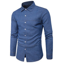 2017 Brand Clothing New Men Denim Shirts Long Sleeve Lapel Neck Camisa Masculina Cotton Dress Shirt Men Hombre Jeans Shirt